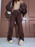 WIDE LEG džinsa bikses "RELATIONSHIP 9215-26"- CHOCO